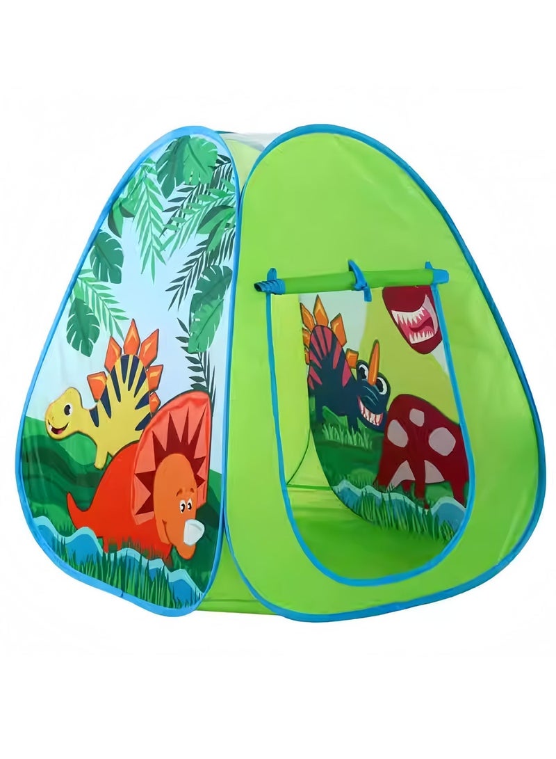 خيمة لعب للأطفال قابلة للطي للبنات والأولاد، خيمة ألعاب محمولة للأطفال، خيمة لعب منزلية منبثقة، لعبة خيمة للأطفال مع حقيبة حمل، بيت لعب للأطفال الصغار للاستخدام الداخلي والخارجي للأطفال من عمر 1-3 سنوات (ديناصور). - Image 1